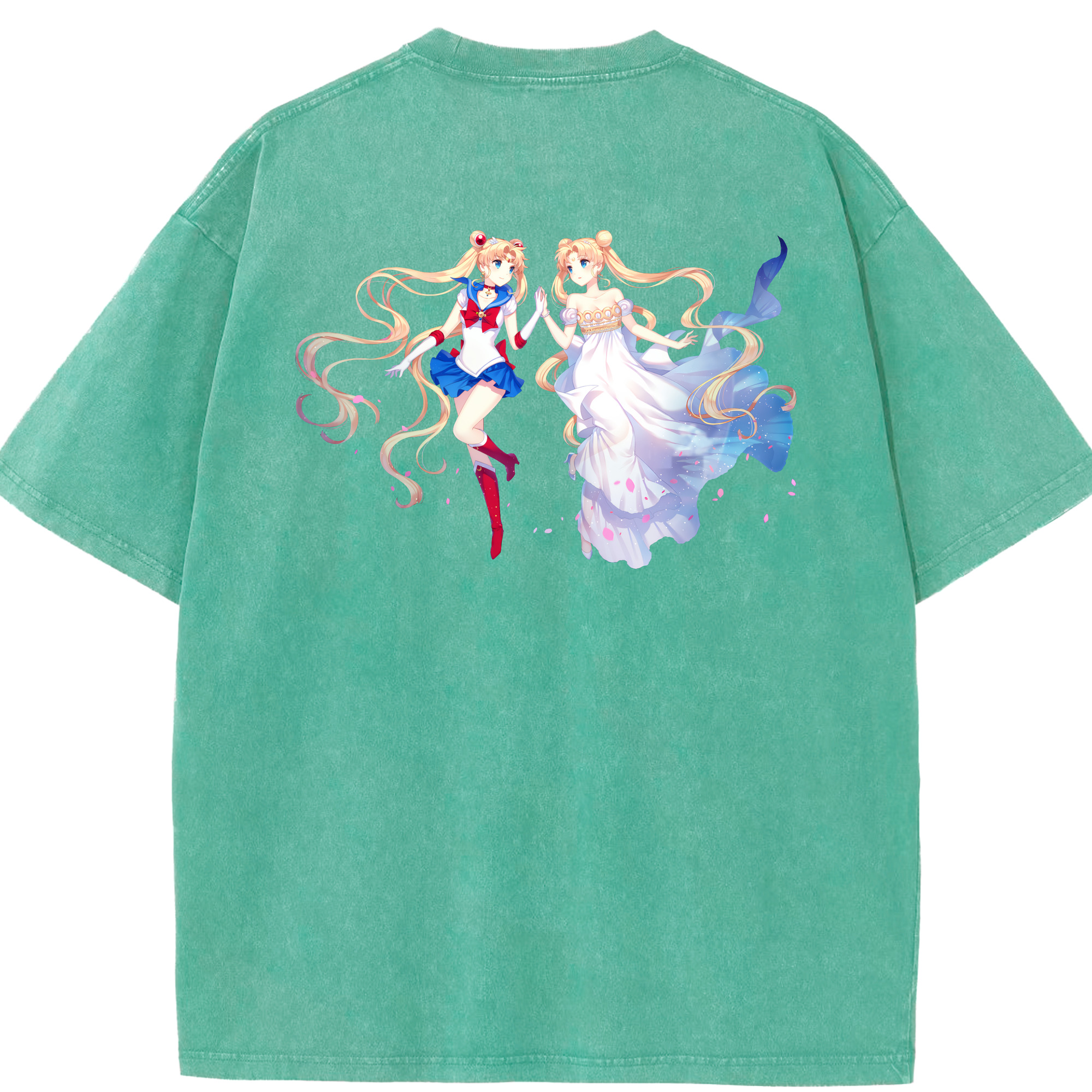 （画像用） 美少女戦士セーラームーン 月野 うさぎ つきの うさぎ Sailor Moon Tsukino Usagi 綿100% ヴィンテージ風 半袖Tシャツ（背面プリント）